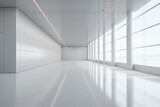 Fototapeta Perspektywa 3d - Minimalist mock up hall with endless options