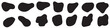 Random abstract liquid organic black irregular blotch shapes flat style design fluid vector illustration set banner simple shape template for presentation design,  isolated on white background. vector