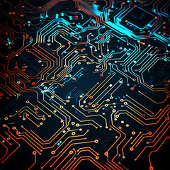 Poster - Abstract digital circuit board pattern.