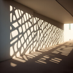 Sticker - Abstract patterns of light and shadow on a wall.