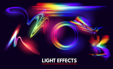 Wall Mural - unique transparent vector lens flare rainbow light effects. special effects vector illustration.