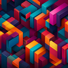 Wall Mural - Abstract geometric patterns in vibrant colors. 