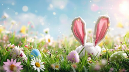 easter day rabbit style banner