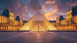 The Louvre Museum in Paris, France is one of the world's most famous and largest museums.