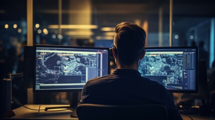IT professionals work in peace and quiet and develop their programming skills