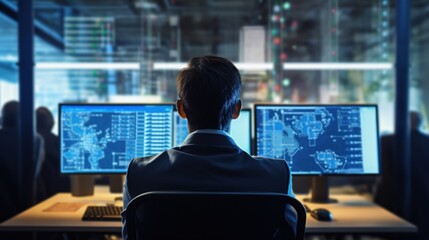 IT professionals work in peace and quiet and develop their programming skills