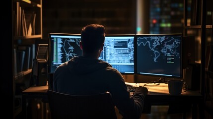 IT professionals work in peace and quiet and develop their programming skills