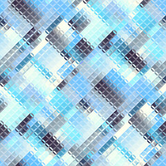 Poster - Low poly style seamless pattern. Tileable image. Small squares with glass effect. Seamless diagonal glass mosaic pattern.