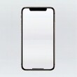  iPhone 15 Max with a white screen. Ensure the device is depicted in a realistic manner, with attention to detail on the design elements and proportions. The blank screen should be prominently display