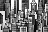 Fototapeta Nowy Jork - skyline of a city, cubism art, oakland cityscape