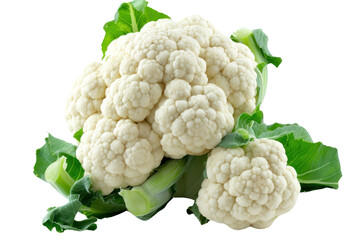 Wall Mural - Cauliflower isolated on transparent white background.
