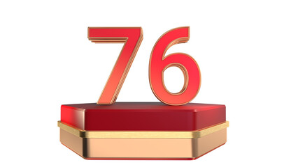 Sticker - Red 3d number 76