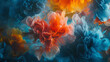 A vibrant explosion of cerulean and marigold, capturing the essence of boundless creativity in an abstract spectacle. 