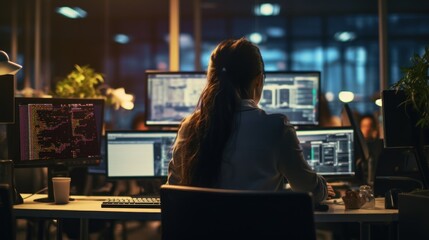 IT professionals work in peace and quiet and develop their programming skills