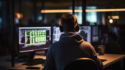 IT professionals work in peace and quiet and develop their programming skills