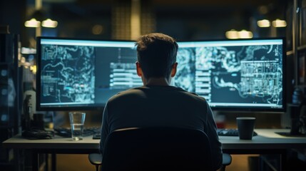 IT professionals work in peace and quiet and develop their programming skills