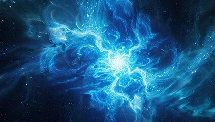 Wall Mural - blue cosmic swirl of light. the concept of space and galaxy.