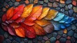 Close-up background image of leaves Bright, beautiful colors