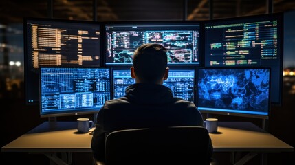 IT professionals work in peace and quiet and develop their programming skills