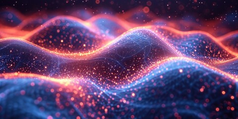 Fototapete - Computer Generated Image of a Light Wave. Generative AI.