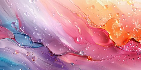 Canvas Print - Soft patter of rain on a vivid soft white pastel glass, blending tranquility with the vibrancy of color.