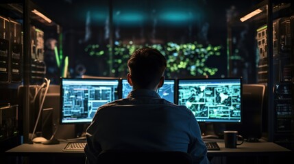 Leinwandbilder - it professionals work in peace and quiet and develop their programming skills