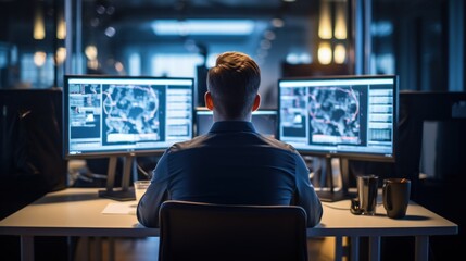 Leinwandbilder - it professionals work in peace and quiet and develop their programming skills