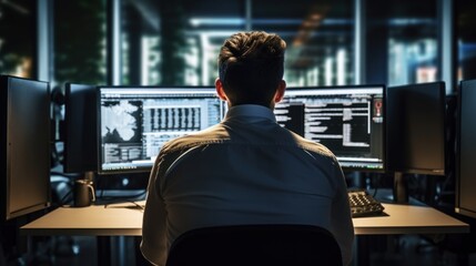 Leinwandbilder - it professionals work in peace and quiet and develop their programming skills