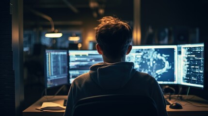 Leinwandbilder - it professionals work in peace and quiet and develop their programming skills