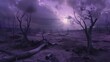 Eerie twilight in a surreal barren landscape, evoking mystery and fantasy. mysterious and stylish scenery for creative projects. AI
