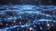 In blue neon, cybersecurity network visualizes data flow and connectivity
