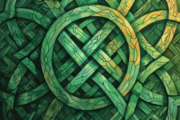 Wall Mural - Celtic Knot Patterns illustration. Celtic Knot Patterns banner wallpaper texture. St. Patrick's Day Cards & Greetings.