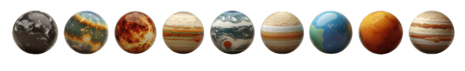 Planets isolated on transparent or white background generative ai 
