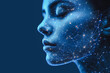 © ADDICTIVE STOCK - Futuristic digital human face with cosmic particles Generative AI image