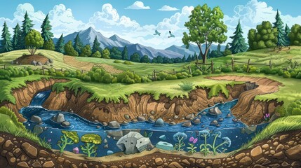 Wall Mural - Natural resources conservation activity protecting