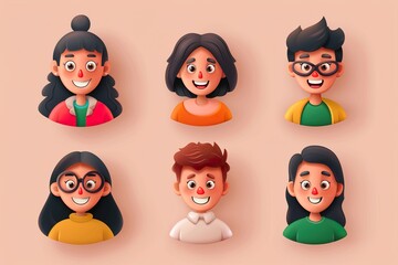 Poster - set of cartoon people