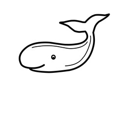 Canvas Print - Whale Sea Animal Outline 