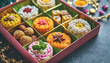Diwali sweets gift box, symbolizing joy and tradition in Indian culture. Perfect for festive occasions. Colorful, delicious assortment