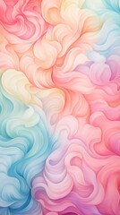 Wall Mural - Colorful pastel waves abstract painting