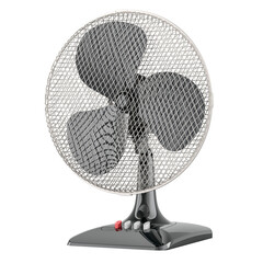 Poster - black table fan, 3d rendering isolated on transparent background