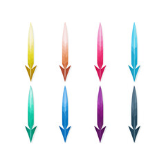 Aufkleber - Arrow vector color set icon. Isolated color set icon weapon.Vector illustration arrow on white