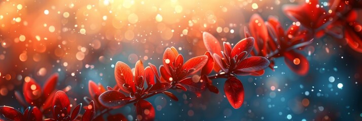 Wall Mural - Generative AI Powered Festive Floral Abstract Wallpaper Generative AI