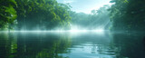Fototapeta Fototapety z naturą - tropical rainforest river landscape, a mysterious temple in the jungle	
