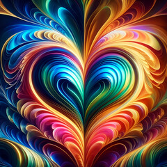 Wall Mural - abstract texture wallpaper with hearts and curves. artistic pattern design, fantasy wall art poster 