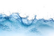 blue water wave on a white background, water splash, waves and splashes of water