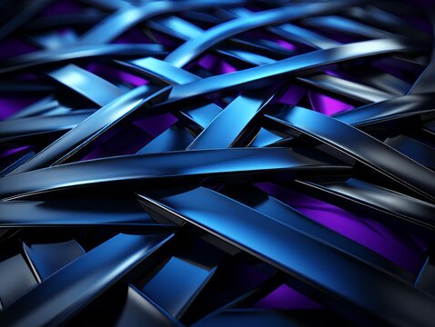 Abstract technology concept background. Shiny metal plates in blue and violet colors..