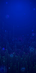 Aufkleber - abstract vertical dark blue background. depth of digital networks, underwater dreams, virtual realit