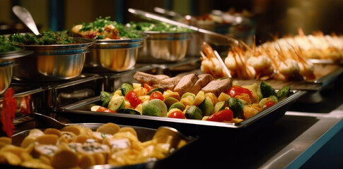 Poster - Delicious and varied buffet food catering