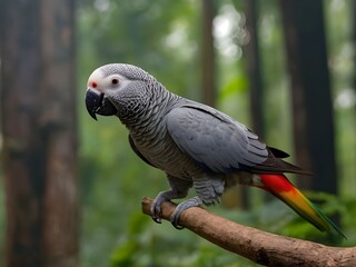 Wall Mural - Beautiful bird in nature, blurry background, bird in a tropical garden