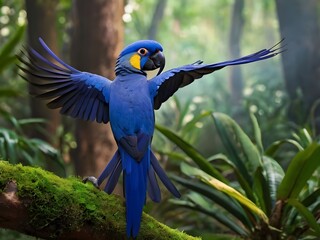 Wall Mural - Beautiful bird in nature,  blurry background, bird in a tropical garden